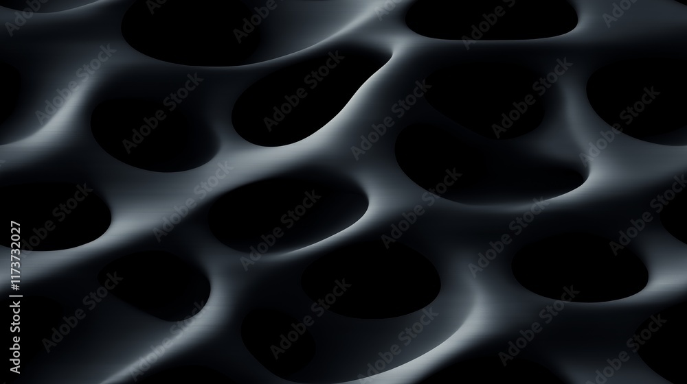 Abstract dark gray cellular structure creating holes and cavities background Abstract dark gray cellular structure creating holes and cavities background