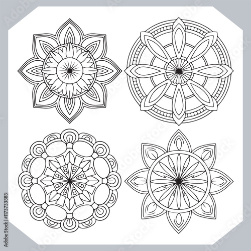 Unique Mandala Logotypes Clean and Simple Vector Graphics