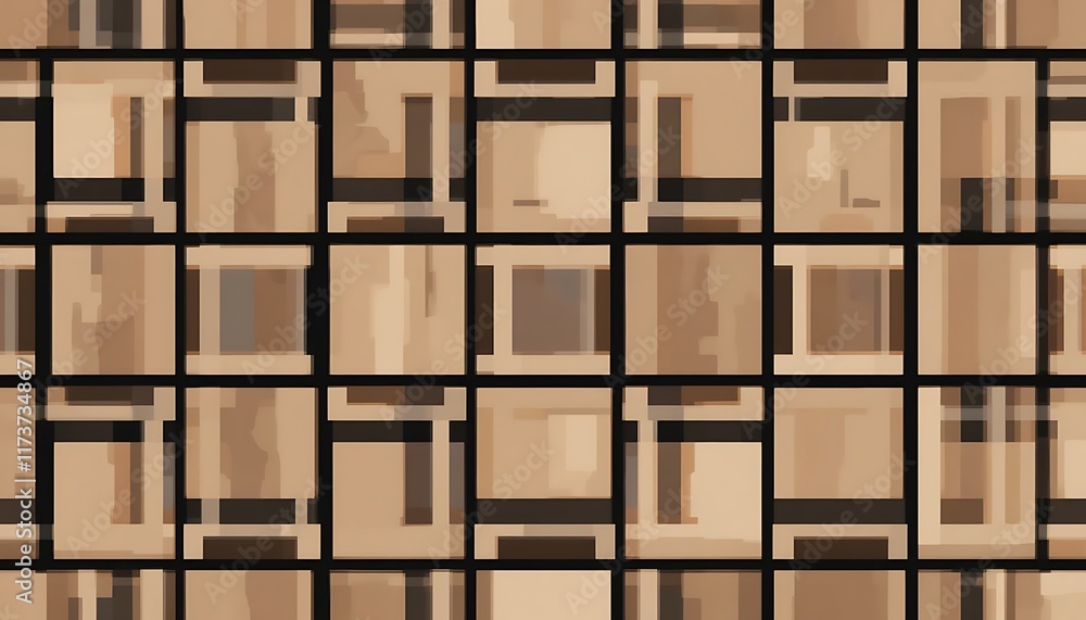 Abstract Beige Grid Pattern Design Artwork Abstract Beige Grid Pattern Design Artwork