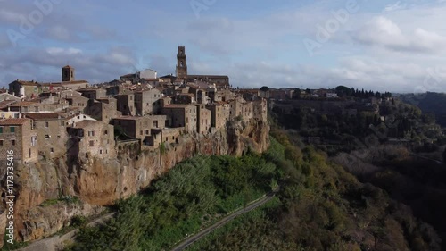 Pitigliano’s Historic Village Amid Rolling Tuscan Countryside