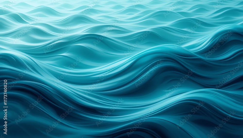 Abstract Teal Waves Flowing Seamlessly Abstract Teal Waves Flowing Seamlessly