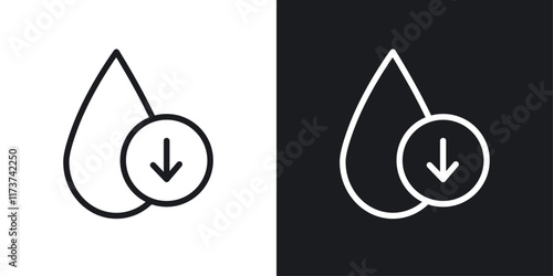 Crude oil barrel price falling down icons set vectors on white background.