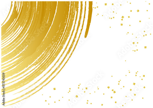 和柄筆書き和風和紙の金背景素材1