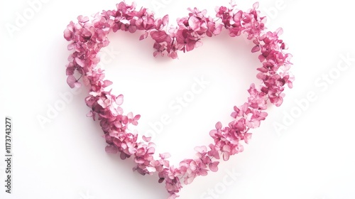 pink heart frame isolated on white background