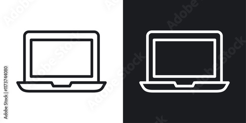 Laptop icons set vectors on white background.