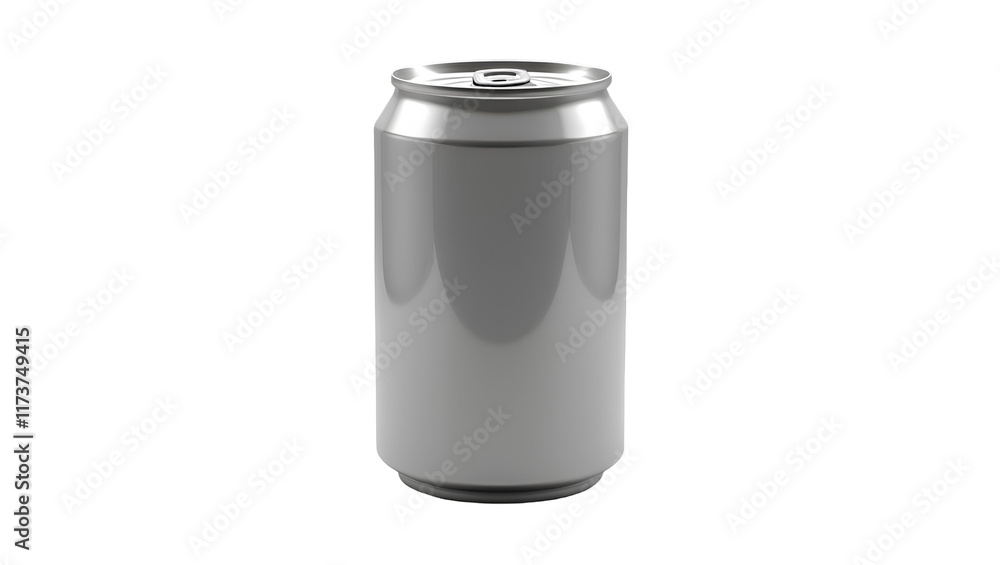 Photo of white aluminum can isolated on transparent background Photo of white aluminum can isolated on transparent background