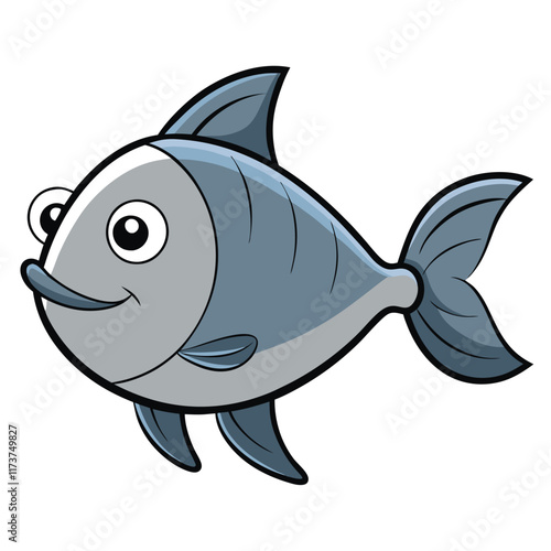 Pacu fish isolated flat vector illustration on white background