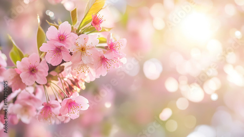 Cherry Blossom Branch in Soft Sunlight