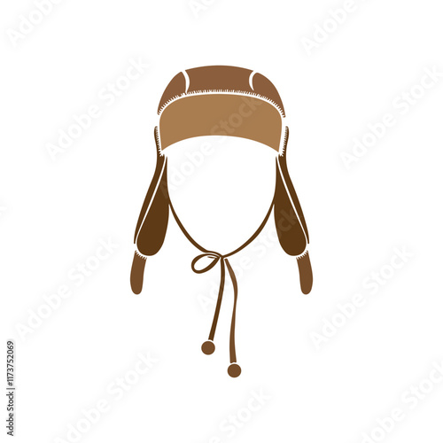 Winter Hat Vector, Knitted Beanies with Ear Flaps and Simple Designs for Seasonal Fashion and Graphics