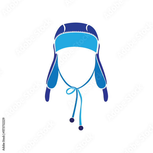 Winter Hat Vector, Knitted Beanies with Ear Flaps and Simple Designs for Seasonal Fashion and Graphics