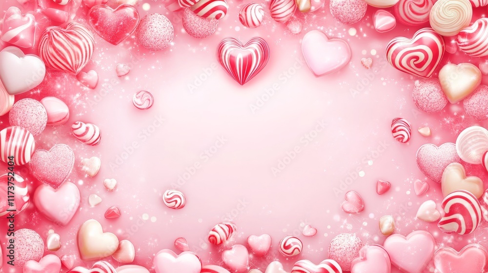 valentine background with pink candy frame valentine background with pink candy frame