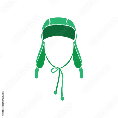 Winter Hat Vector, Knitted Beanies with Ear Flaps and Simple Designs for Seasonal Fashion and Graphics