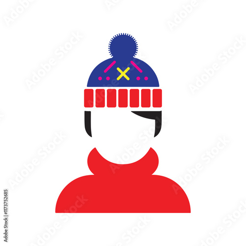 Winter Hat Vector, Knitted Beanies with Ear Flaps and Simple Designs for Seasonal Fashion and Graphics