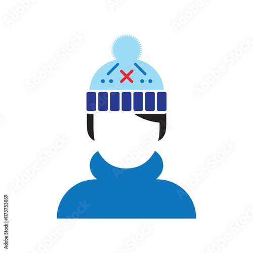 Winter Hat Vector, Knitted Beanies with Ear Flaps and Simple Designs for Seasonal Fashion and Graphics