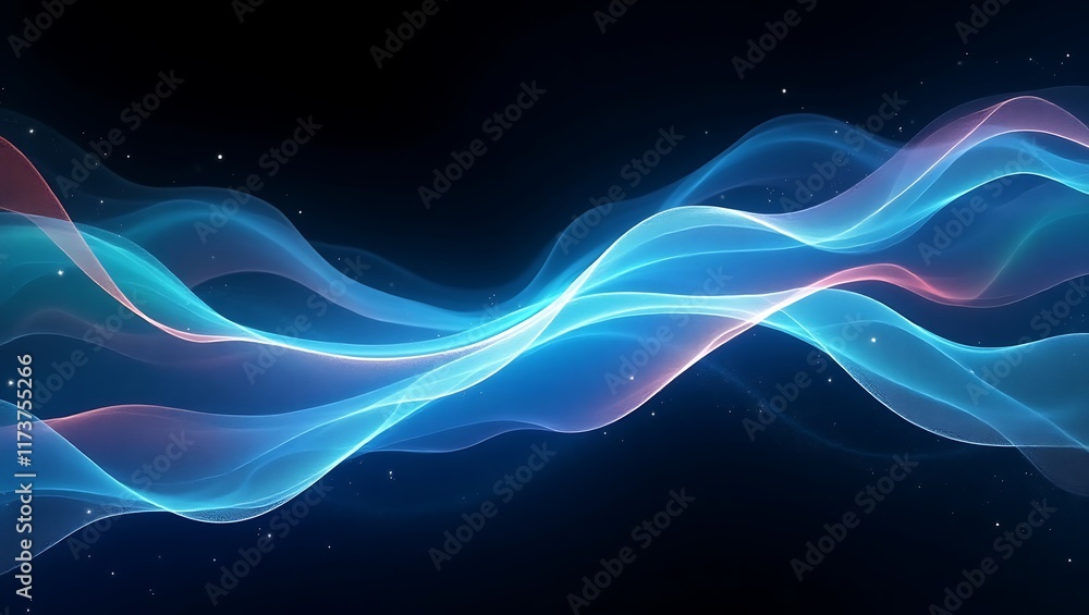Abstract blue wavy background. Generative Ai. Abstract blue wavy background. Generative Ai.
