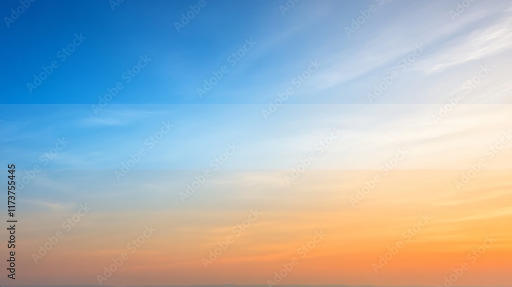 Obraz premium Serene Sunset Sky: Gradient Colors and Cloudscape