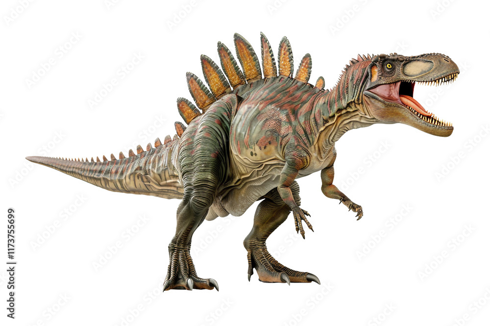 Naklejka premium Realistic Spinosaurus Dinosaur Isolated on Transparent Background