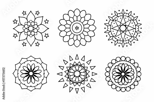 Black-and-White Mandala Design Pack