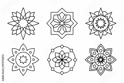 Minimalist Mandala Vector Graphics