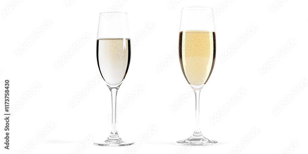 Champagne Flute with Sparkling Champagne on a Transparent Background Champagne Flute with Sparkling Champagne on a Transparent Background