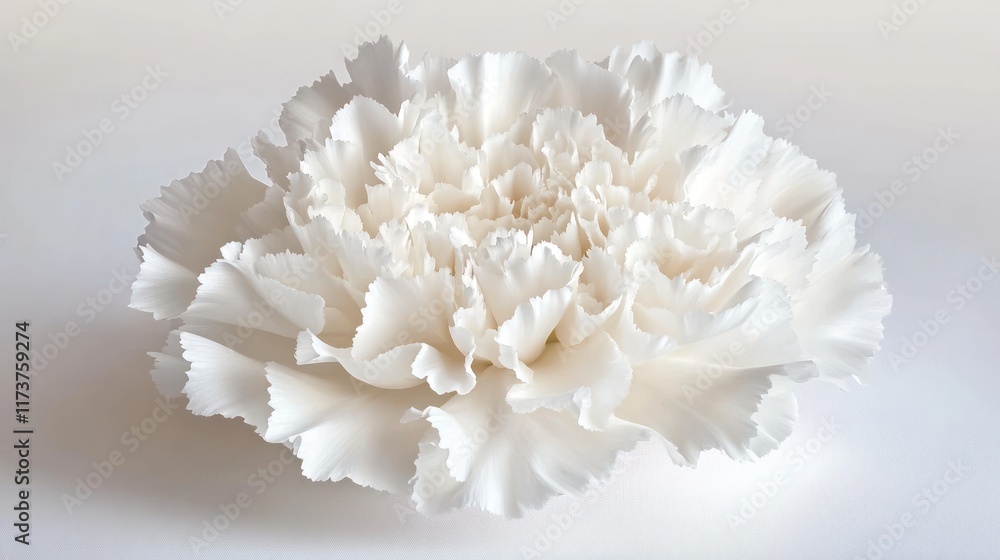A Single Delicate White Carnation Flower Bloom A Single Delicate White Carnation Flower Bloom