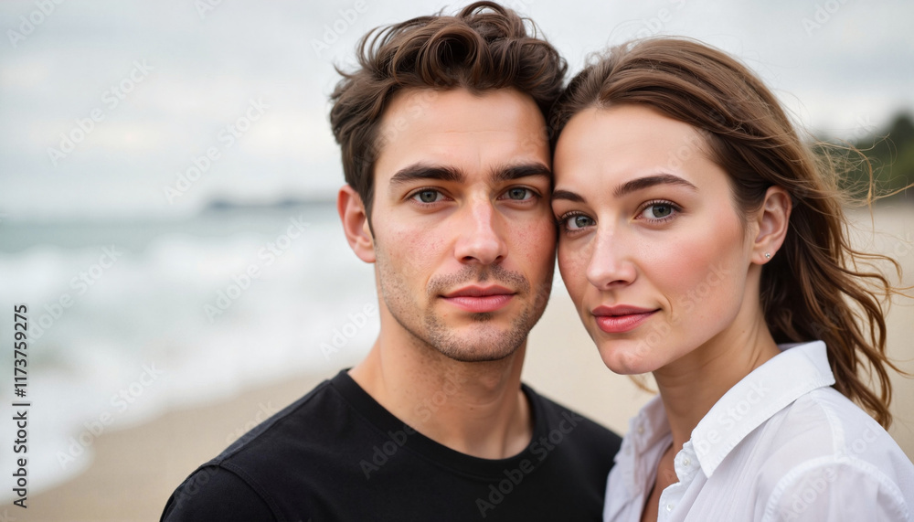 Couple on the beach looking romantic for Valentine's Day
Couple on the beach looking romantic for Valentine's Day