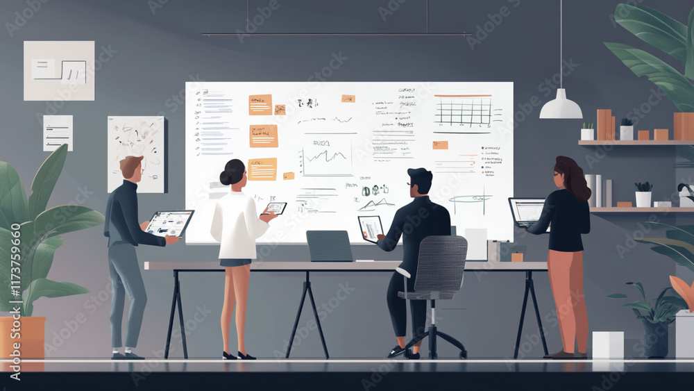 Obraz premium Digital Whiteboard Collaboration