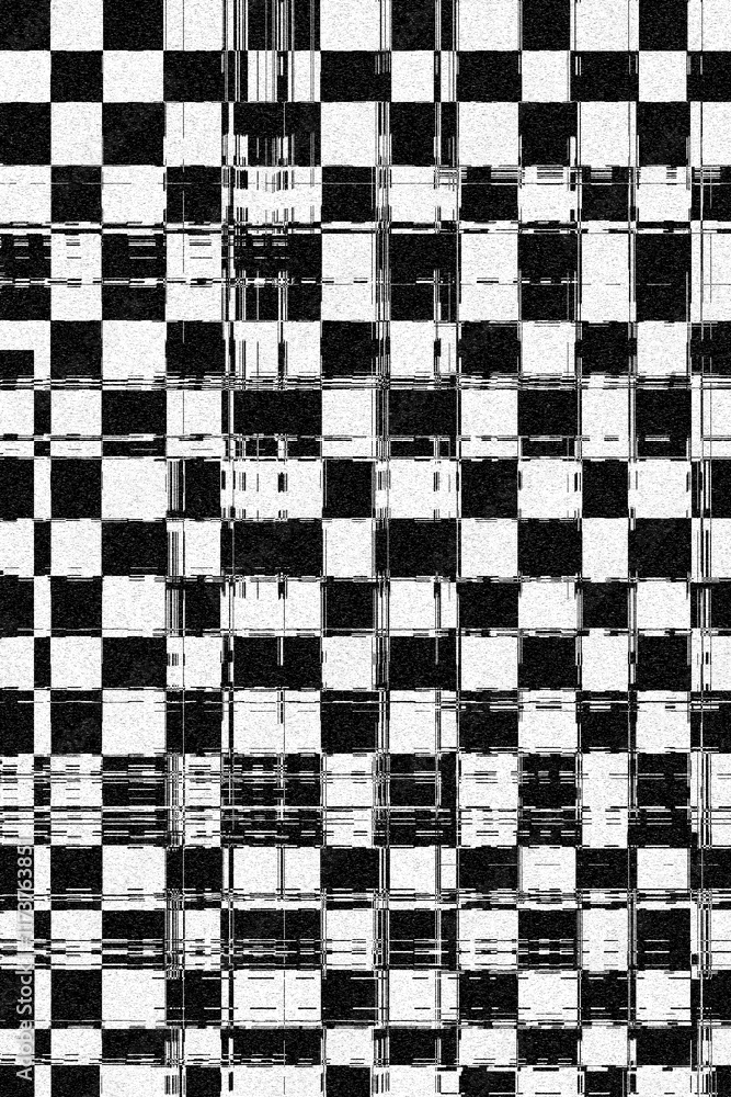 Fototapeta premium Glitch camera effect. Retro VHS background. Old video template. No signal. Static TV noise, bad TV signal