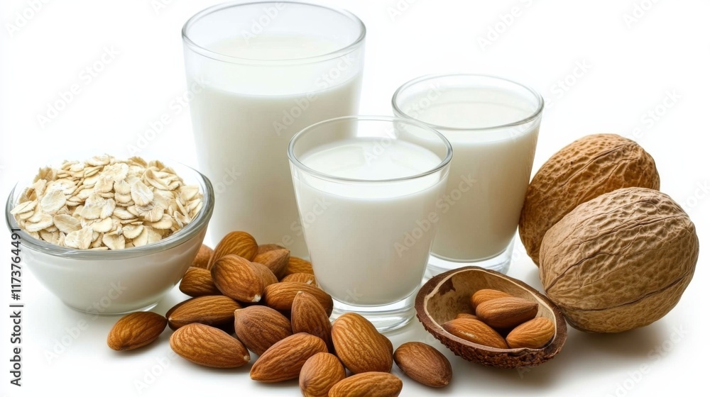Artistic Milk Alternatives with Natural Lighting Artistic Milk Alternatives with Natural Lighting