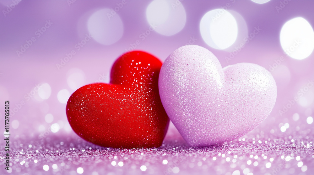Valentine's Day Pattern Background – Cute Pink & Red Hearts on Light Purple with Glitter Sparkles, Perfect for Cards, Invitations, Gift Wrap, and Romantic Decoration Valentine's Day Pattern Background – Cute Pink & Red Hearts on Light Purple with Glitter Sparkles, Perfect for Cards, Invitations, Gift Wrap, and Romantic Decoration