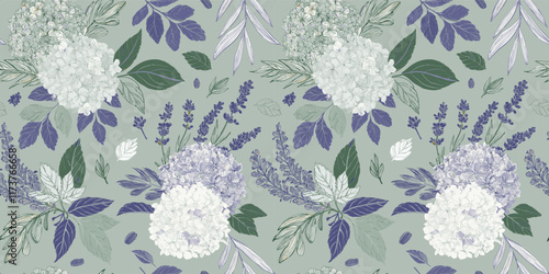 Floral, Leaves, handmade patterns with seamless leaf and flower arrangements in vector repeat, crafted for delightful gift wraps, textiles, and decorative wallpaper.