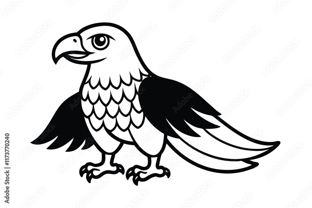 Fototapeta premium cute-eagle-cartoon