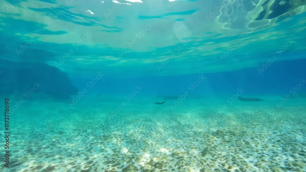 Tropical paradise underwater scene and view of coral reef. Sea bottom with swimming fish Tropical paradise underwater scene and view of coral reef. Sea bottom with swimming fish