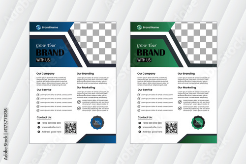 Creative Corporate & Business Flyer Brochure bundle of 2 Template Design, vector template design.