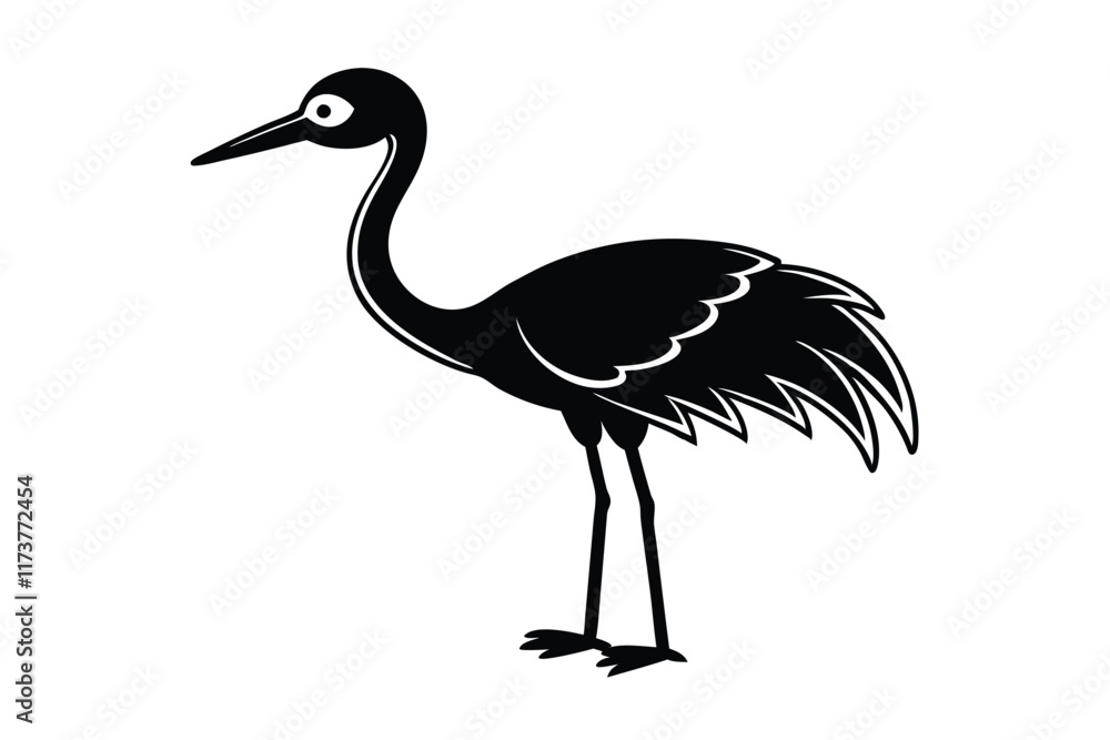 Obraz premium cute-crane-cartoon