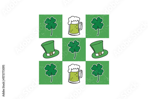 Coquette St Patrick's Shamrock Checkered, St Patrick's Day T Shirt Design