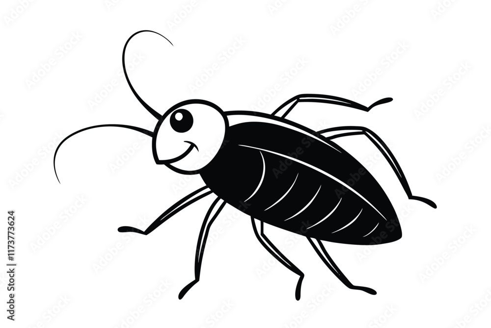 Fototapeta premium cute-cockroach-cartoon