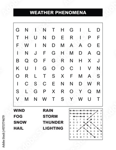 word search Weather Phenomena