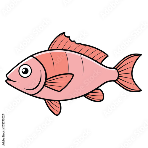 Perch fish isolated flat vector illustration on white background