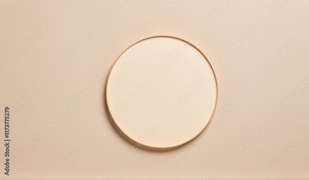 A minimalist image of a perfectly round, off-white disc against a neutral backdrop.