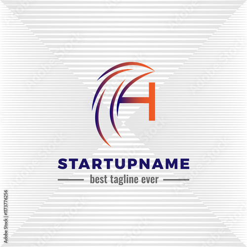 Vortex logo design combined with initial letter H