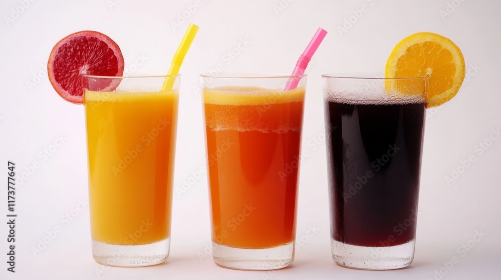 Refreshing Squeezed Juices in Vibrant Colors Refreshing Squeezed Juices in Vibrant Colors