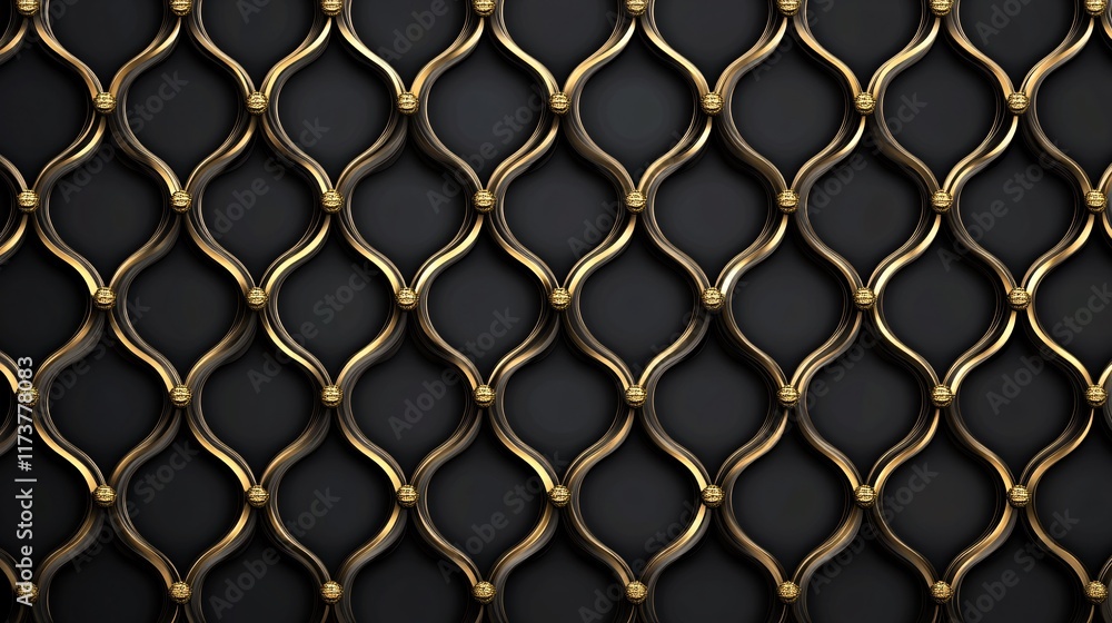 Fototapeta premium Decorative metal wall design featuring intertwining patterns and elegant shapes