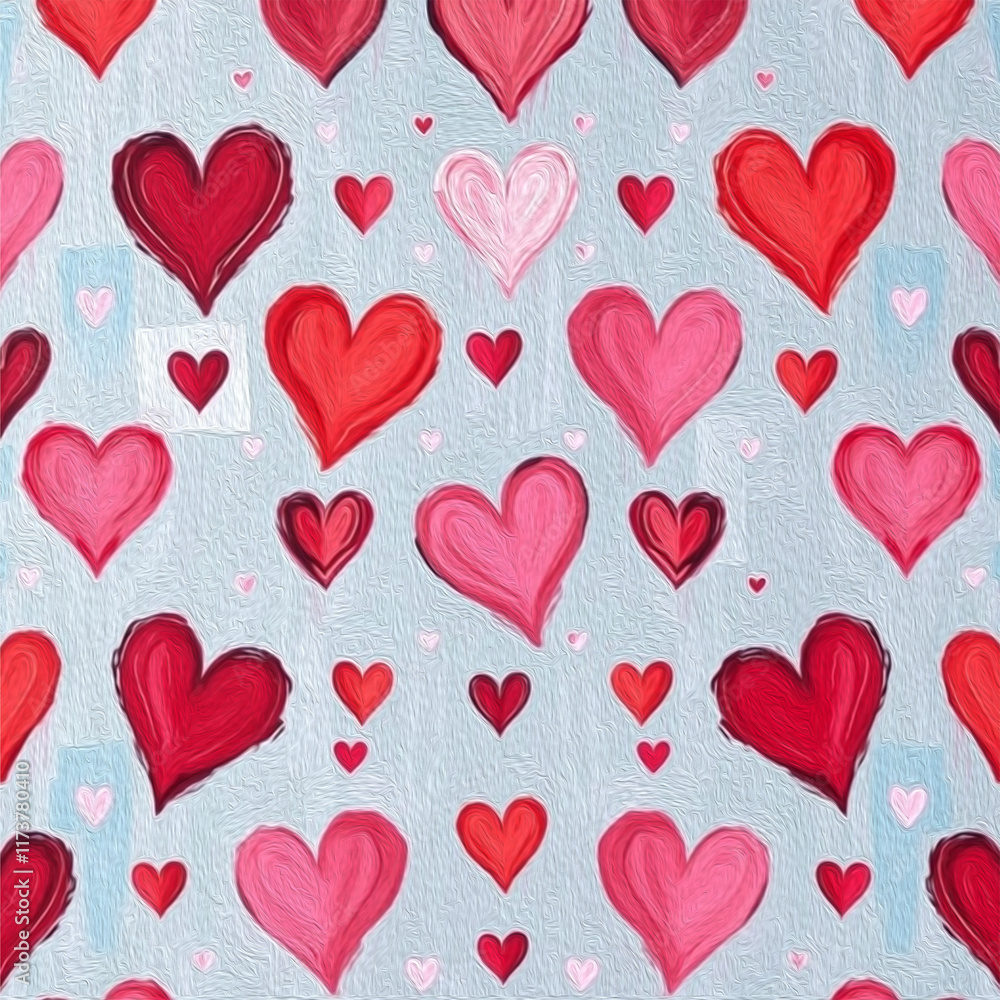 Valentine's Day card design. Illustration with oil paint. Pattern for printing on wall decorations, covers, wallpapers Valentine's Day card design. Illustration with oil paint. Pattern for printing on wall decorations, covers, wallpapers