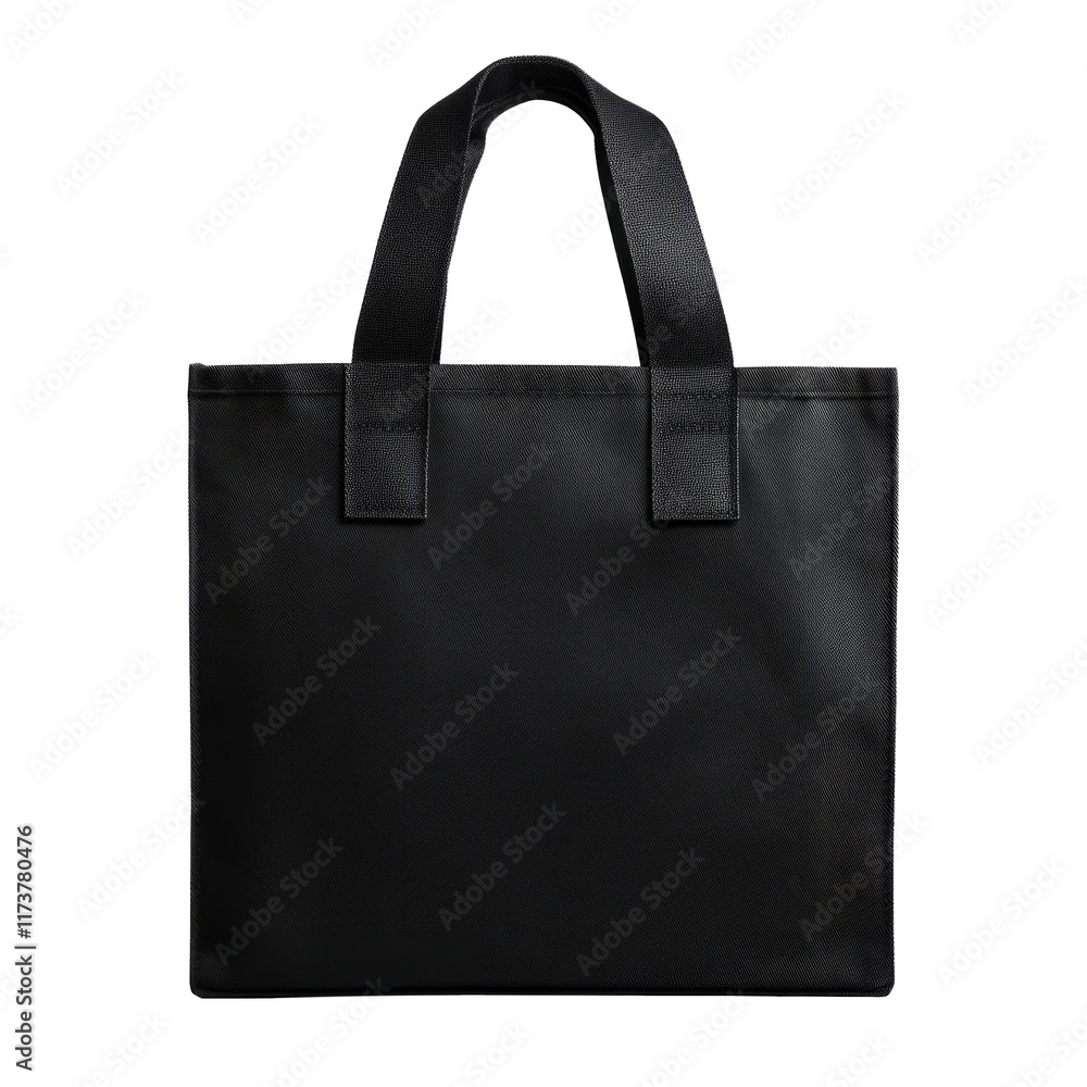 Stylish and Versatile Black Tote Bag isolated on transparent png background Stylish and Versatile Black Tote Bag isolated on transparent png background