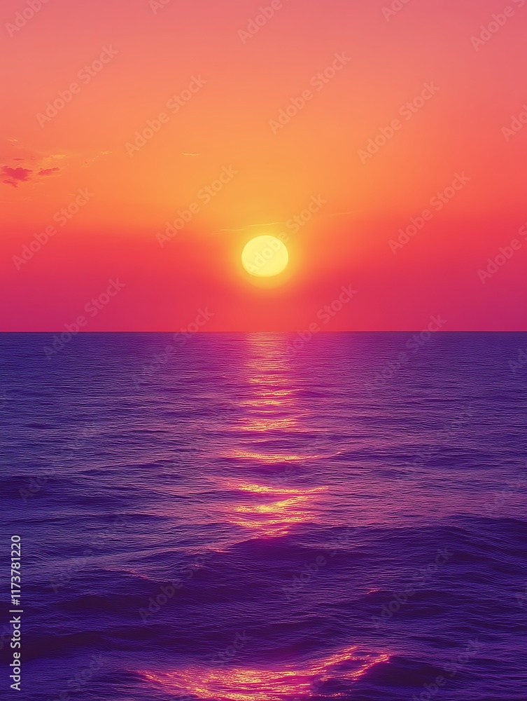 Vibrant sunset over calm ocean. (1) Vibrant sunset over calm ocean. (1)