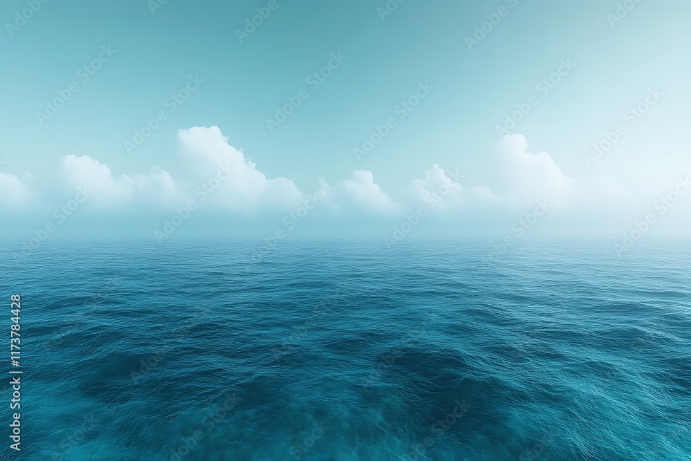 Obraz premium Calm ocean scene with soft clouds.