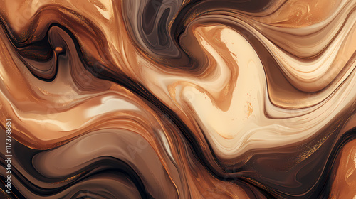 Abstract close-up of smooth, swirled sandstone with rich, earthy tones creating a fluid and organic texture in nature. Sandstone. Illustration