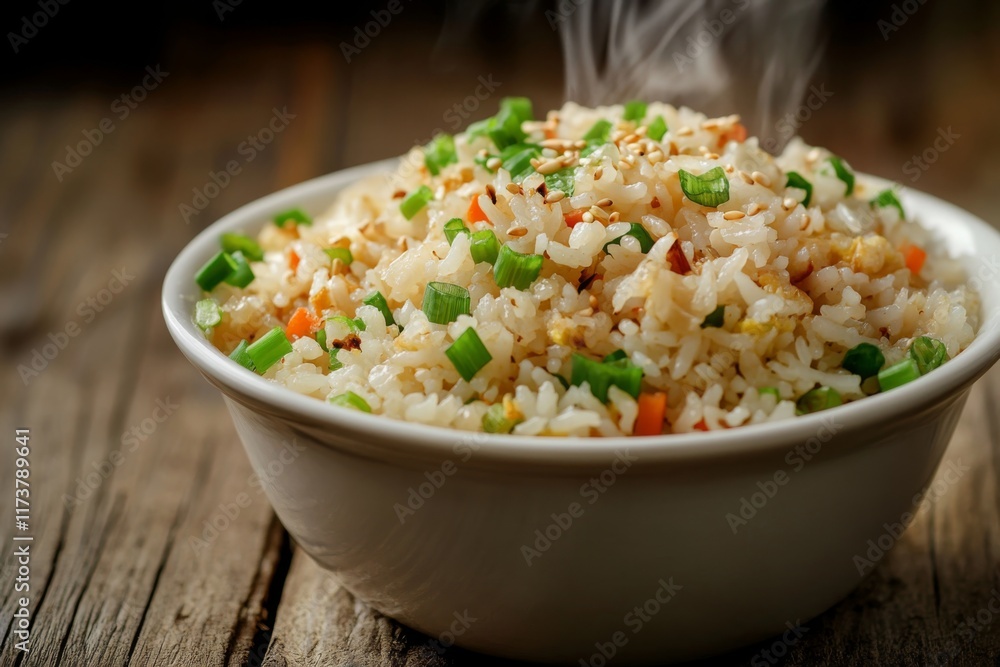 Steaming Fried Rice in Oyster Pail Steaming Fried Rice in Oyster Pail