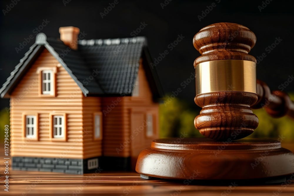 Zoom-In on Gavel and Miniature House on Sound Block Zoom-In on Gavel and Miniature House on Sound Block